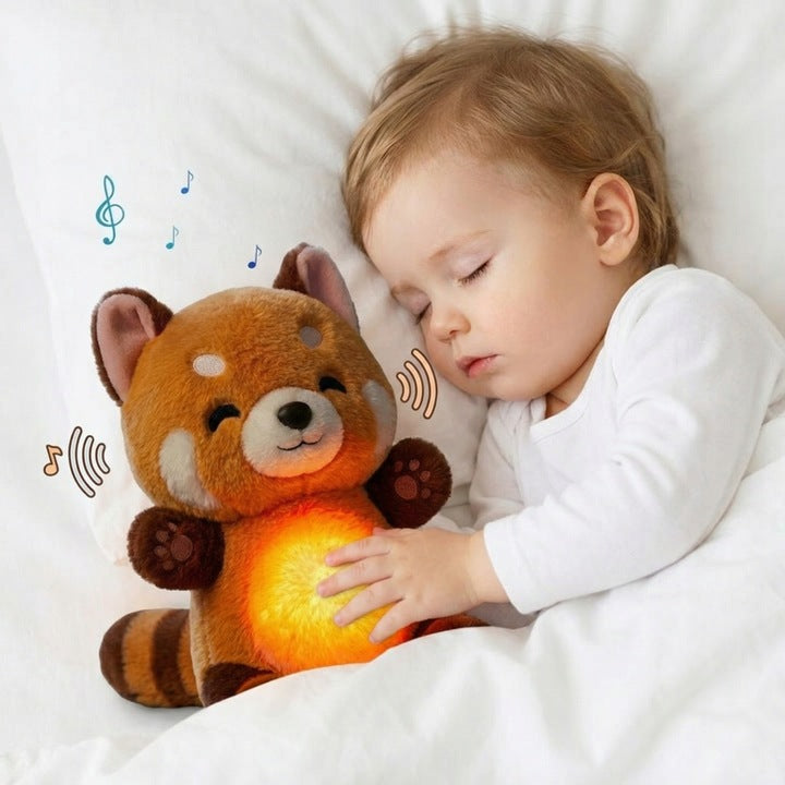 SZUMIĄCY MIŚ ODDYCHAJĄCY PLUSZAK PRZYTULANKA MASKOTKA SZUMIĄCA USPOKAJACZ